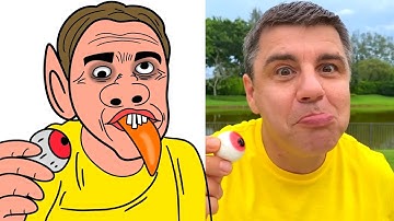 Nastya and dad jokes with sweets funny drawing meme | Like nastya funny cartoon drawing meme 