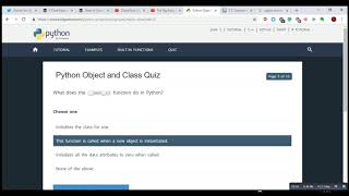 Practice Python Quiz:  Class & Object