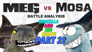 Godzilla and Zeb React to The MEG vs InGen’s Mosasaurus | Battle FACEOFF Analysis (PART 2!)