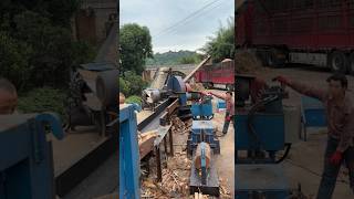 Timber processing site: Efficient assembly line operation from logs to chip loading ASMR   005