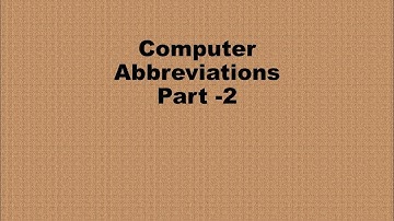Computer Abbreviations Part 2