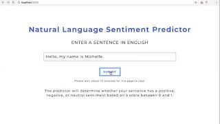LSTM sentiment predictor demo