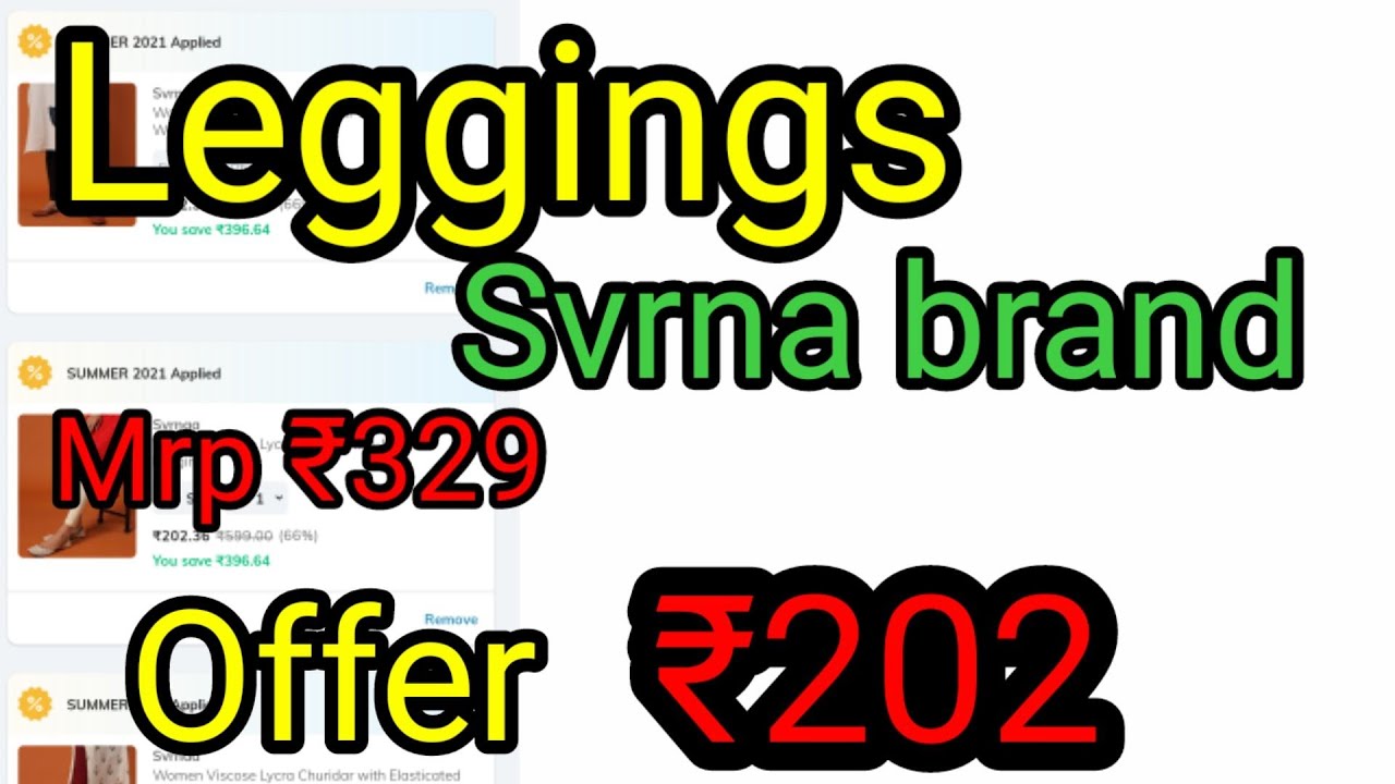Ajio leggings branded svrna ₹202 offer 