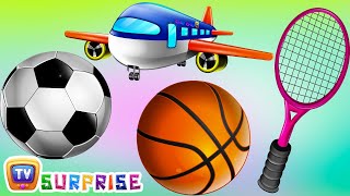 Surprise Eggs Nursery Rhymes Toys | Three Little Kittens - Games | Learn Colours & Sports Equipments