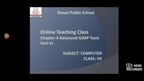 Computer I Class 7  I Ch-4  Advanced GIMP Tools I Part 6