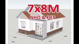 GỢI Ý MẪU NHÀ CẤP 4 NHỎ 7x8M 2 PHÒNG NGỦ ĐẸP | KIẾN TRÚC NHÀ VIỆT