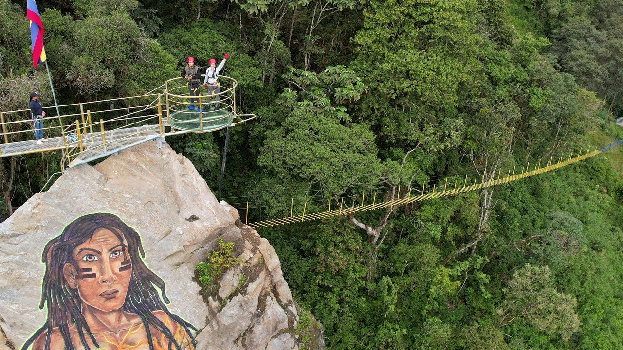 Piedra Sacharuna Parque Aventura / Un puente colgante de 200 metros