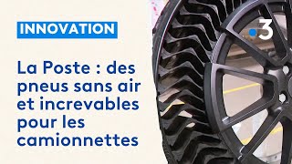 Des pneus sans air et increvables testés par les véhicules de La Poste à Douai