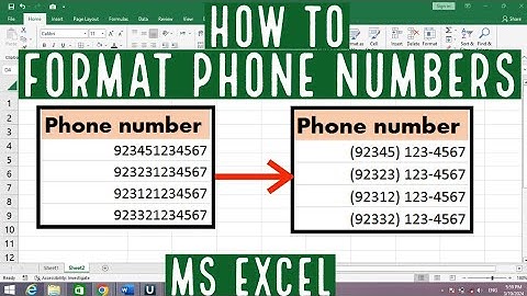 How to Format Phone Numbers in MS Excel | How to Format Excel Cells for Phone Number | MS Excel