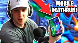 I Played My 50 Level Default Deathrun on Mobile Fortnite! (Fortnite Creative Mode Challenge)