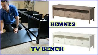 How to assemble IKEA HEMNES TV bench, black-brown. It coming in 3 different color combinations. HEMNES TV bench has 3 