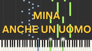 mina~anche un uomo(rallentato-slow)=piano facile easy tutorial