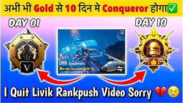 GOLD TO CONQUEROR IN 10 DAYS🔥DAILY PLUS TARGET 🎯LIVIK | CONQUEROR RANKPUSH TIPS AND TRICKS✅| BGMI