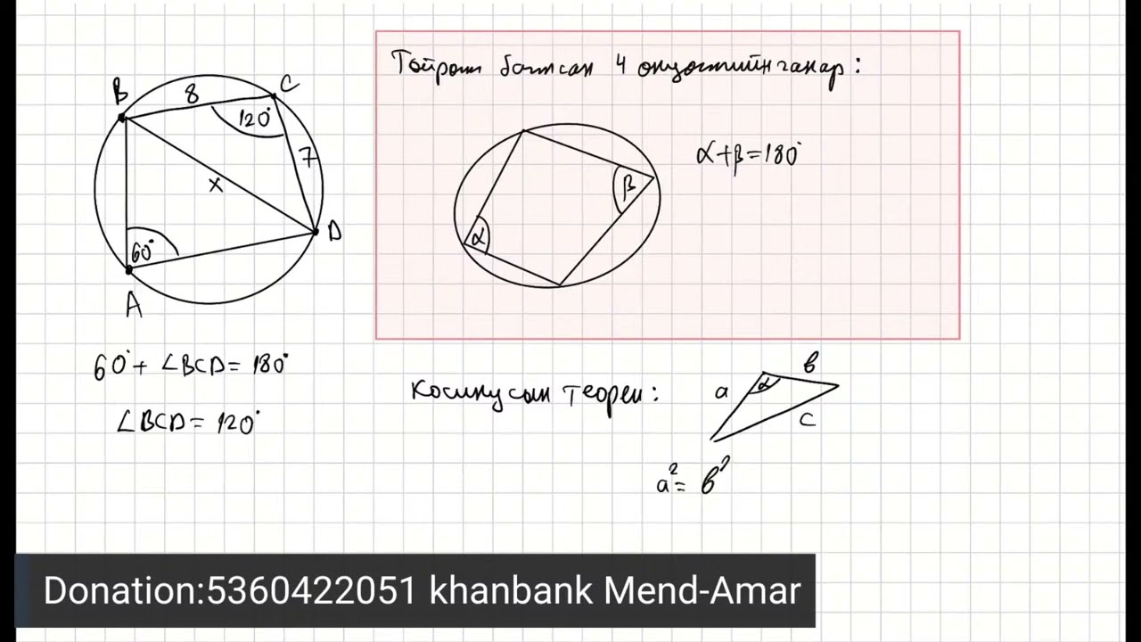 Математикийн ЭЕШ-д ирсэн хавтгайн геометрийн бодлогууд.