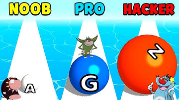 NOOB vs PRO vs HACKER A-Z Ball Run Android iOS Oggy And Jack Voice