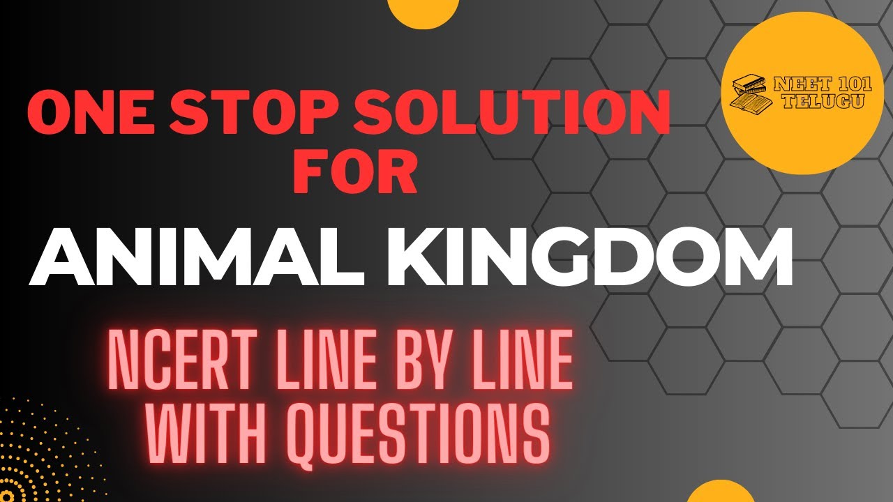 Animal Kingdom NCERT Line by Line Revision With Questions | NEET TELUGU ...
