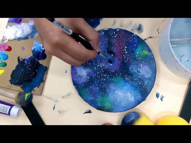 藝術治療/療癒-【壓克力顏料】星空彩繪 輕鬆舒壓的快速彩繪| Acrylic Galaxy Painting |