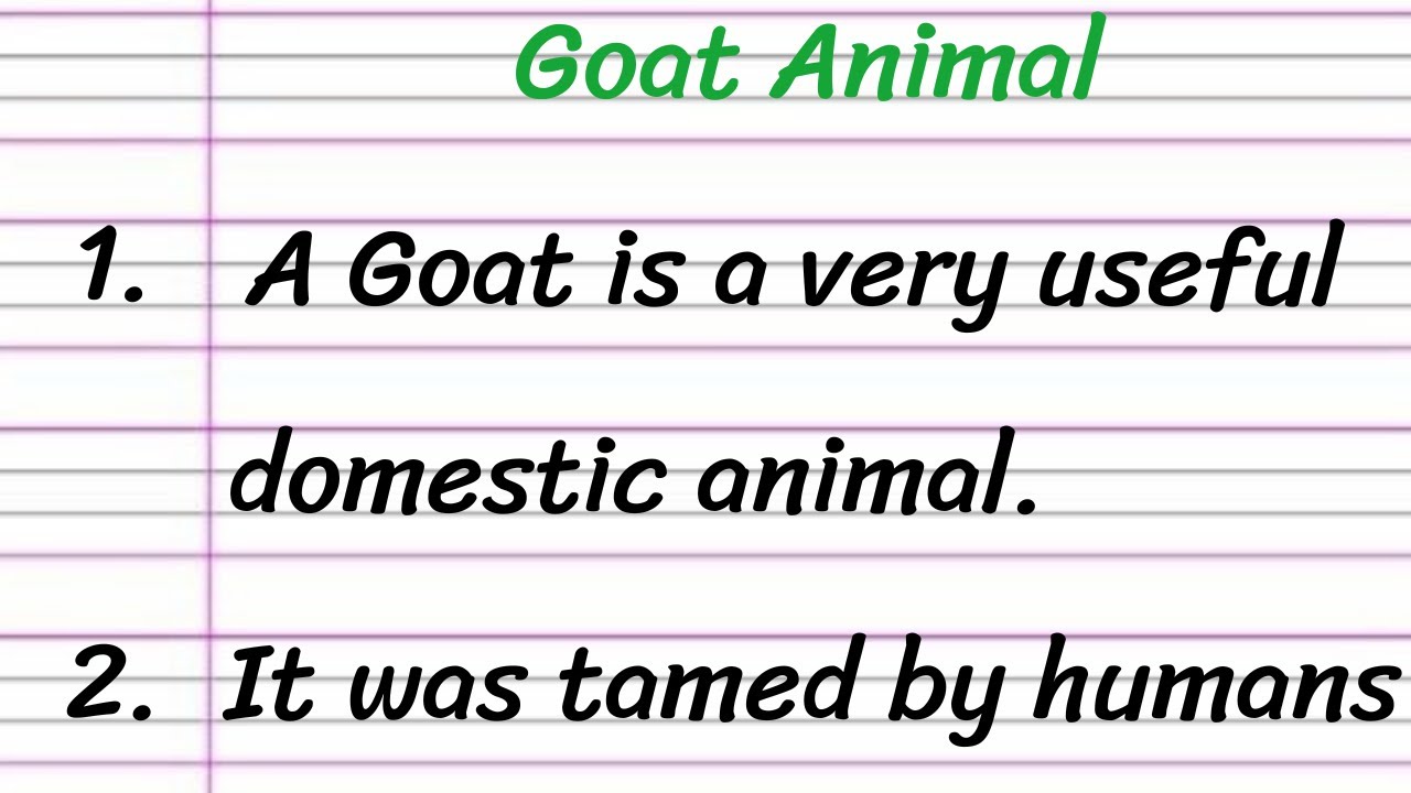 a goat essay in english