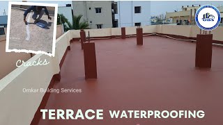 Terrace waterproofing Treatment Terracota colour | Omkar Building Services