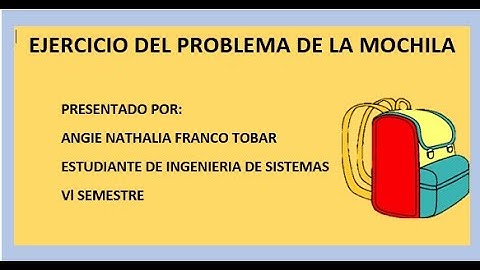 PROBLEMA DE LA MOCHILA EXCEL SOLVER