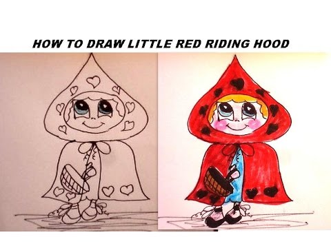 HOW TO DRAW LITTLE RED RIDING HOOD, learn how to draw for kids, free