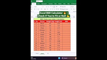 Excel BMI Calculator Formula 2025 | Find If You’re Fit or Not! 💪📊 #tipsandtricks