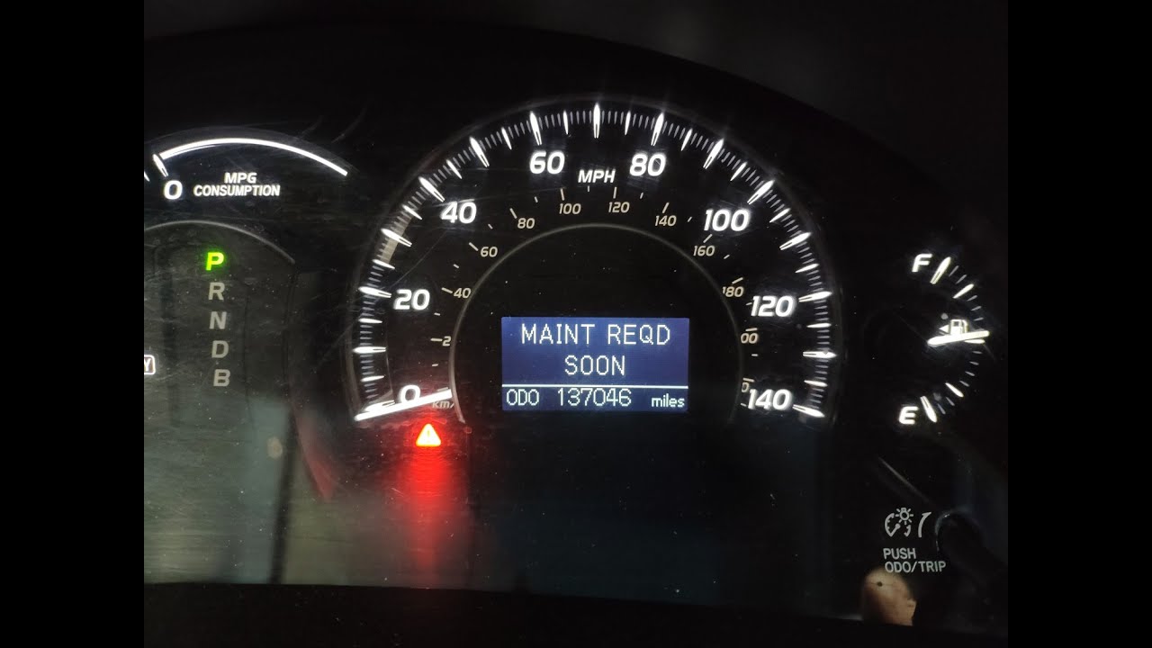 Maint Reqd Toyota Camry 2007