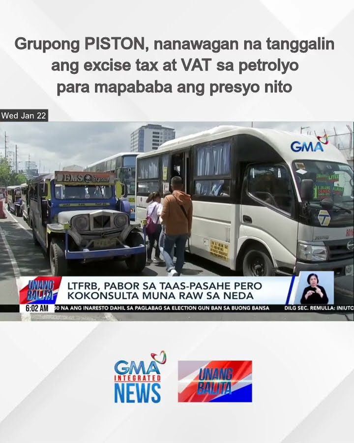 Grupong PISTON, nanawagan na tanggalin ang excise tax at VAT sa petrolyo para... | Unang Balita