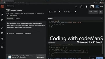 Codewars 8 kyu Volume of a Cuboid Javascript