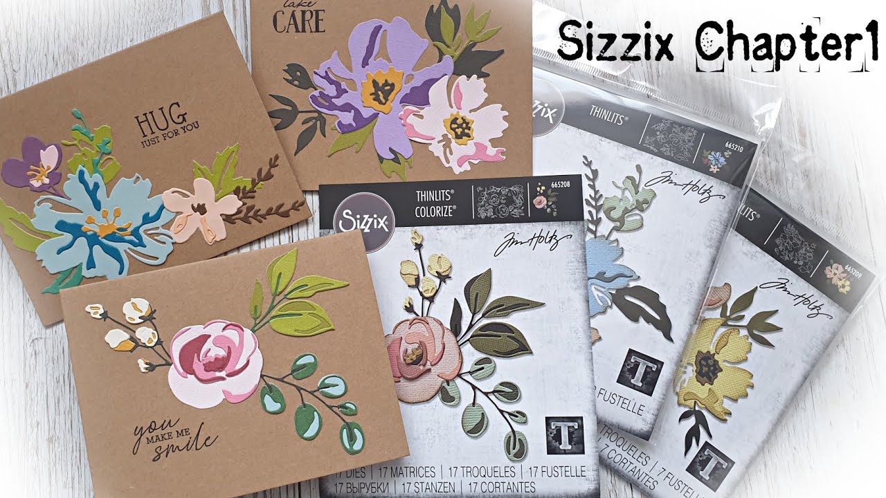 Sizzix Chapter1 Colorize Thinlits Tim Holtz Floral Dies Youtube