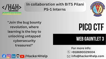 Picoctf | Web Gauntlet 3 |CTF challenges | web application pen testing| Hacker4Help