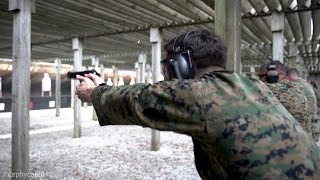 B-Roll: Task Force Marines, Sailors conduct pistol training at Camp Lejeune