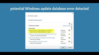 How To Fix Potential Windows Update Database Error Detected In Windows