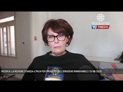 RICERCA: LA REGIONE STANZIA 4,7MLN PER PROGETTI SULL'IDROGENO RINNOVABILE | 13/08/2025