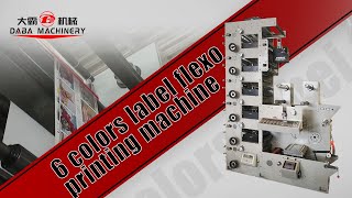 6 colors adhesive paper label flexographic printer flexo printing machine