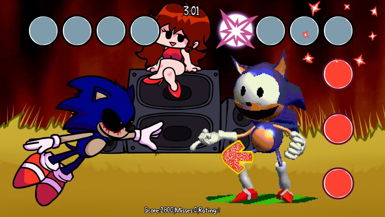 FNF Rewrite & Sonic.EXE all phases sings Confronting Yourself - Rewrite ROUND 2 Friday Night Funkin'