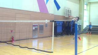Badminton lesson 20150622(MON) - smash / cross drop / one jump 3