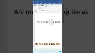 Cara Menulis Pecahan Di Ms Word tutorialmicrosoftword word