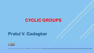 Lecture 14 - Cyclic Groups