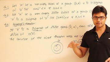 EM | Discrete Mathematics | Groups | Theorems on subgroups | Ravindrababu Ravula