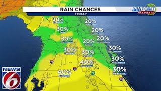 Great wakeup weather but humidity rising in Central Florida