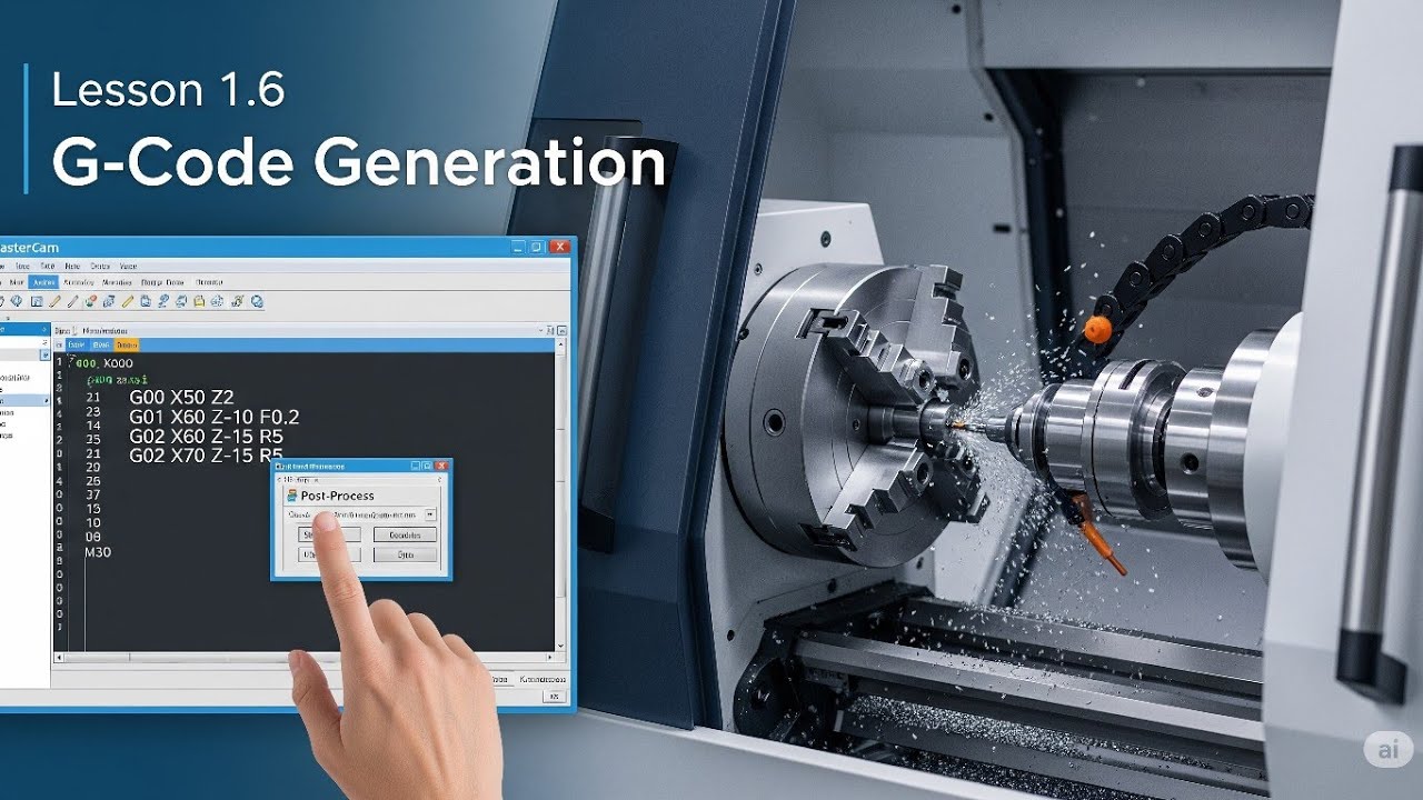 Mastercam Lathe: G-Code Generation सीखें! 💻 #CNCProgramming | Mastercam ...