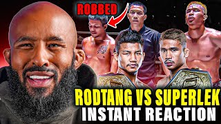 ROBBERY!?! | DJ INSTANT REACTION To RODTANG vs SUPERLEK Muay Thai WAR!