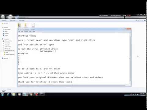 How to Remove Shortcut Virus from Pendrive/ using/ cmd /Easily