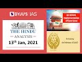 'The Hindu' Analysis for 13th January, 2021. (Current Affairs for UPSC/IAS)