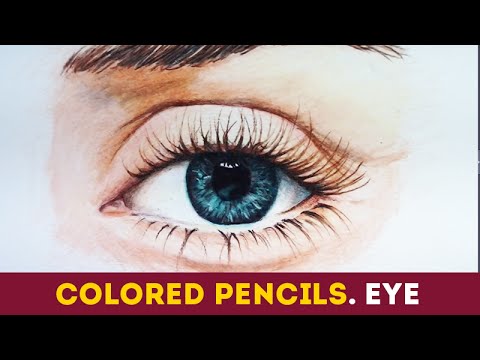 How to Draw a Realistic Eye with colored pencils. Глаз цветными карандашами(HD video online)