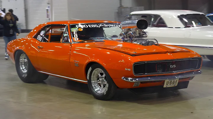 Big Cam BLOWER SURGE Supercharged 1967 Camaro SS "CRUSHER" Start Up Leaving MCACN Muscle Car Show
