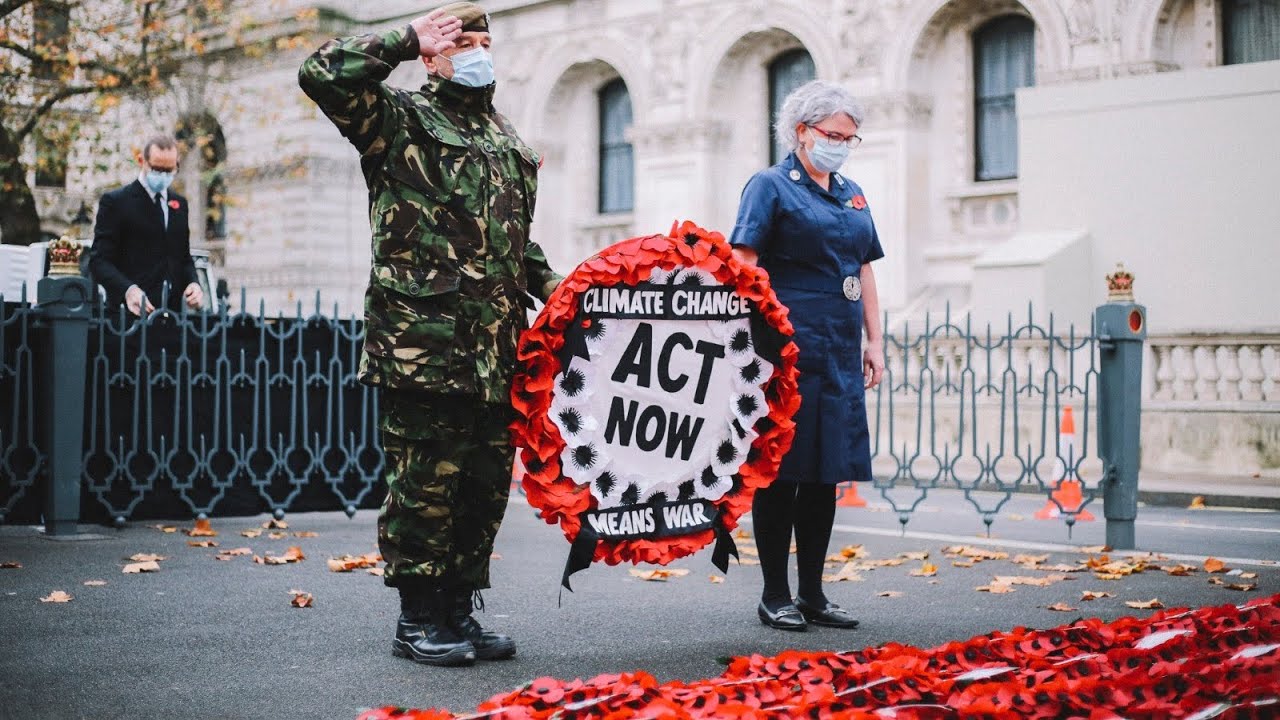 Extinction Rebellion stage 'climate change means war' protest at Cenotaph on Armistice Day