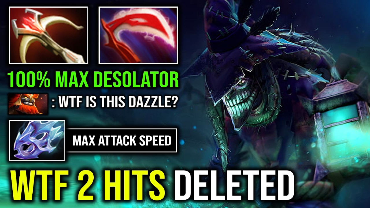 WTF 2 HITS DELETED Max Desolator Heavy Crit Hit Like a Truck Safelane Carry Dazzle Dota 2