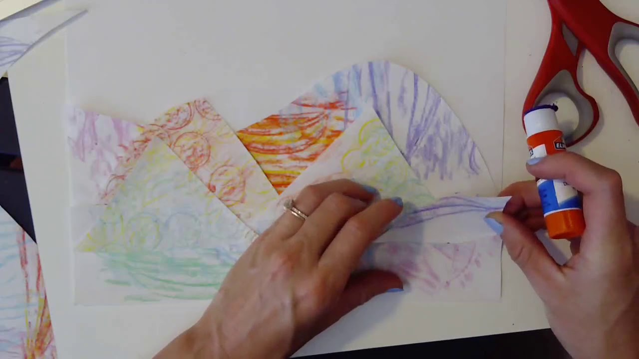 Crayon Rubbing Mountain Art Collage YouTube